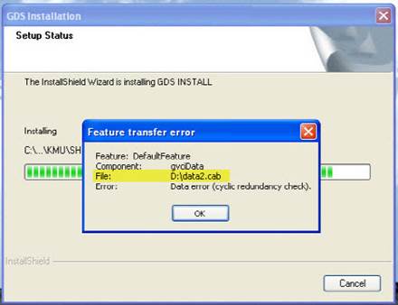 please insert disk 1 that contains the file data2.cab